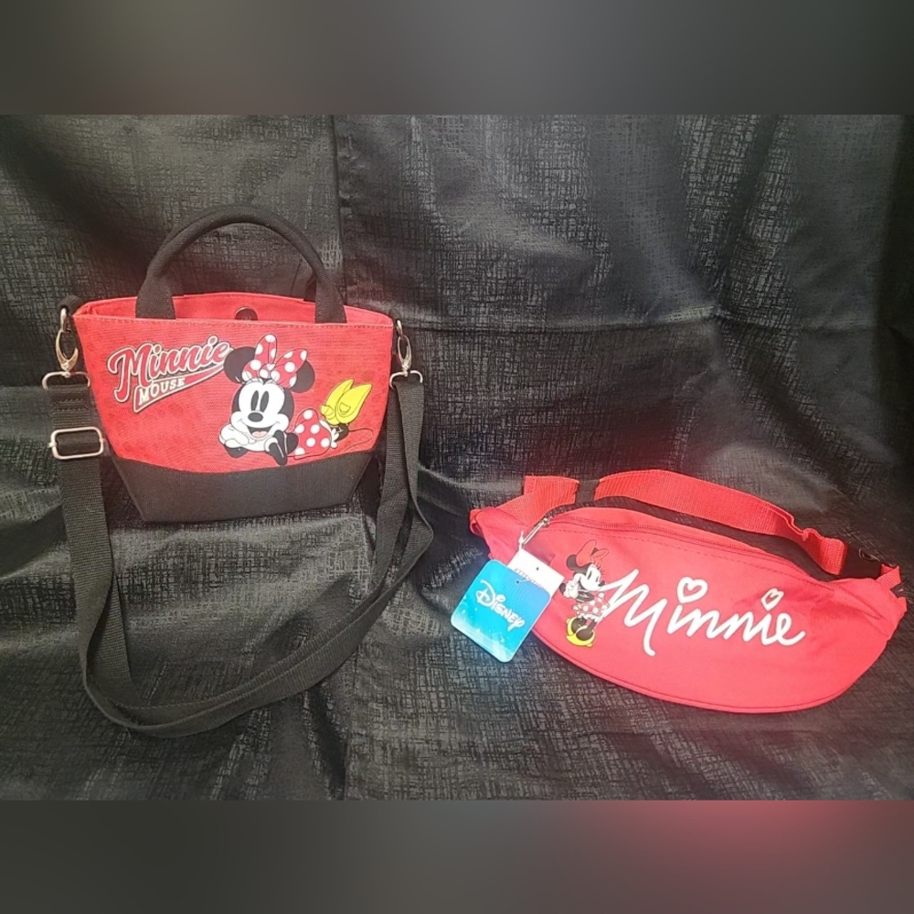 Disney Minnie Mouse Red Handbag and Waist Bag Set